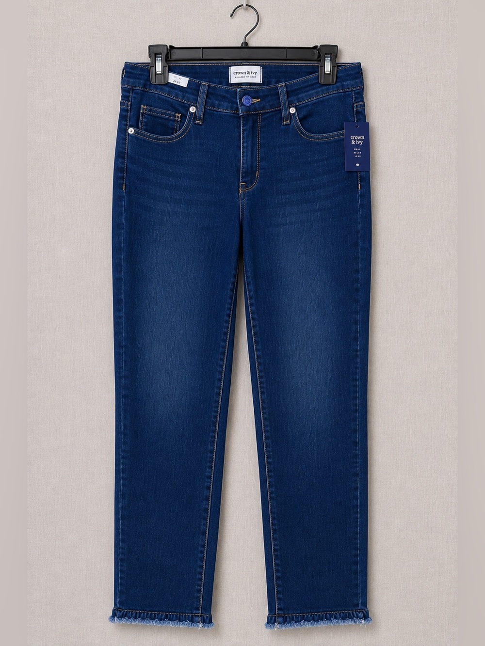 Crown & Ivy Cropped Skinny Jeans in Deep Blue